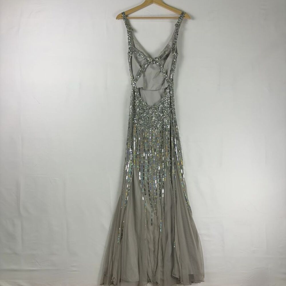 Sean Couture Silver Prom Dress - Picture 5 of 7